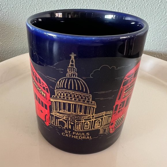 Vintage London Souvenir Mug ~ Big Ben ~ St Paul's Cathedral ~ Double Dec… - Picture 2 of 6